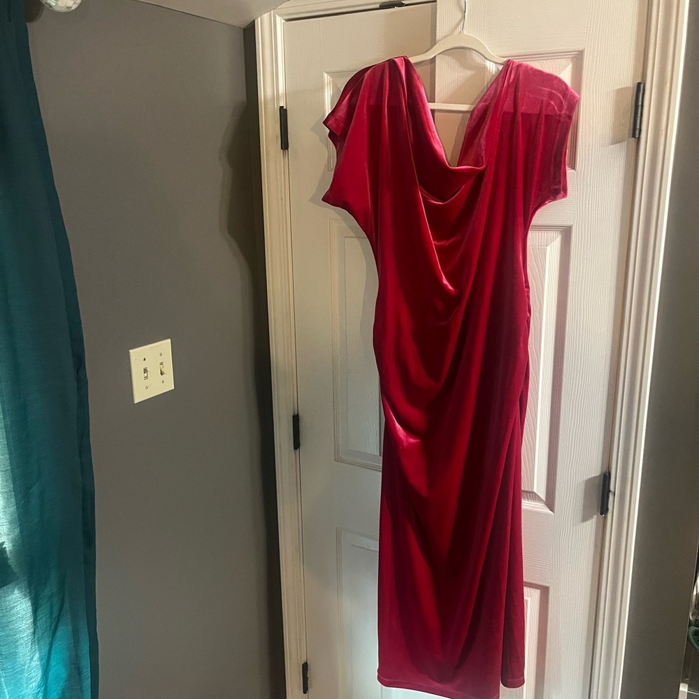 Pink Velvet off the Shoulder Dress